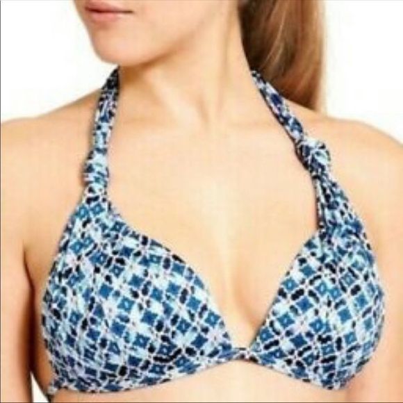Athleta Other - Athleta Aqualuxe Blue Tile Bikini Top